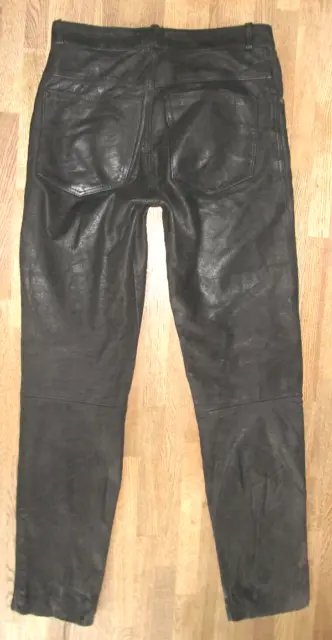 Wow Speckige D'Homme Jean en Cuir/ Nubuque Pantalon en Cuir en Noir W31 " / L33