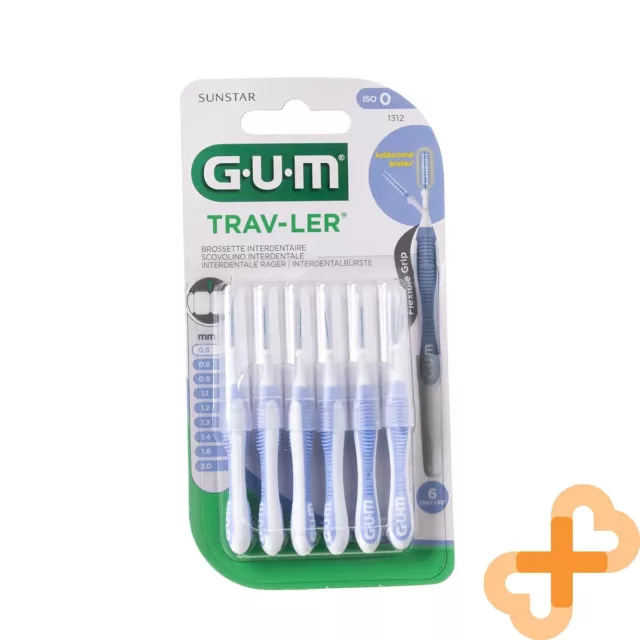 Gum Travler Interdentalbürste 0,6 MM 6 Stück Antibakteriell Ergonomisch Griff