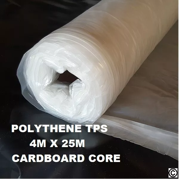 10 ROLLEN X 25m x 4m Klar Polyethylen Kunststoff Folienrolle TPS SCHNELLE LIEFERUNG