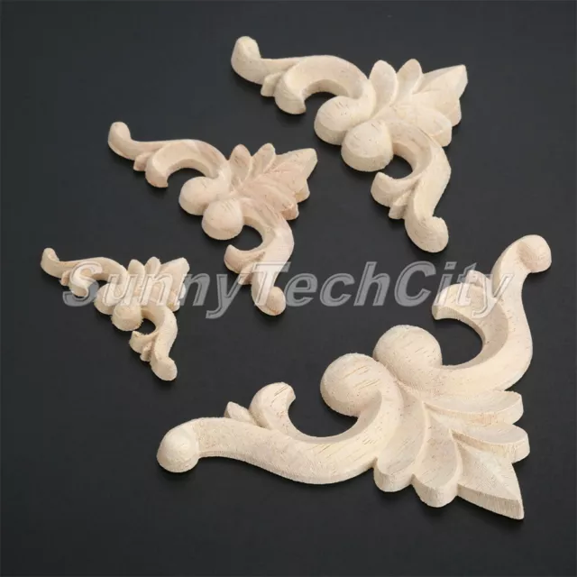 European Wood Carved Corner Onlay Applique Cabinet Furniture Door Window Decor