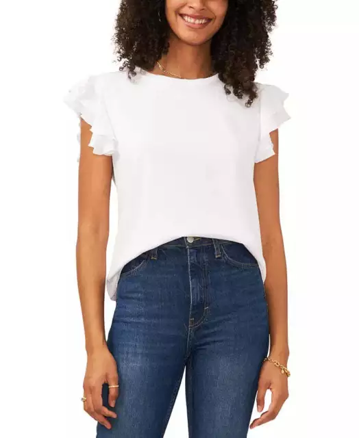 VINCE CAMUTO Tiered Ruffle Sleeve Tee 4A 721