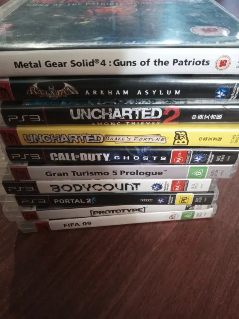 Lot of 10 PS3 Games for Sony Playstation Bundle Uncharted Metal Gear Solid Fifa