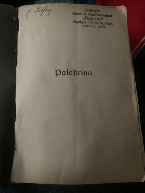 „Palestrina“ Hans Pfitzner Text schöne alte Ausgabe 1916 3