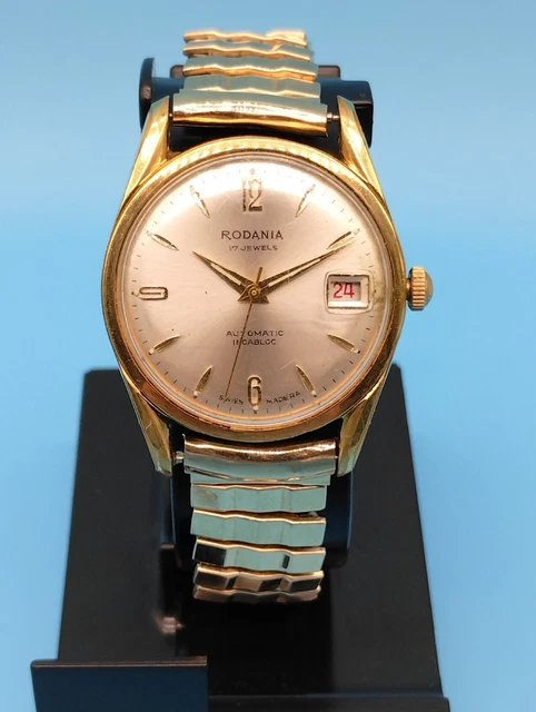 Montre Bracelet Mécanique CADOLA 17 Rubis Incabloc - Boîtier Et Bracelet Dorés Acier, Occasion Classique