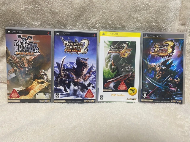 PSP Monster Hunter Portable 1 , 2nd , 2nd G & 3rd 4Games Set Japan import Capcom