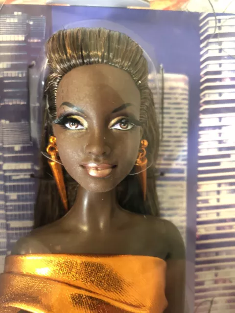 The Barbie Look City Shine Doll Bronze Dress AA Mattel 2014 Black Label NEW/NRFB