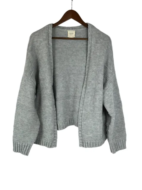 Harper Heritage Sweater Grey Oversize Cable Knit Cardigan Women's Size Medium