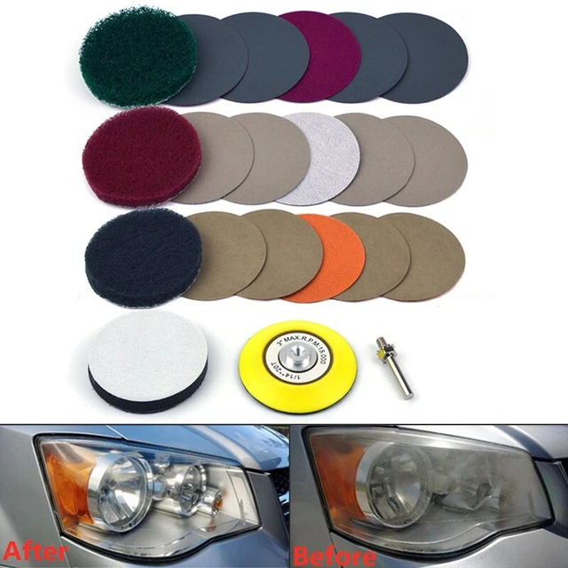 Papel de lija duradero almohadilla Clotha ajuste cojín reparación faros
