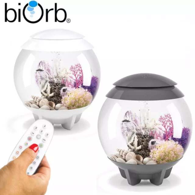 Oase BiOrb Halo 15 Aquarium Fish Tank MCR LED Lighting Filter Grey / White 15L