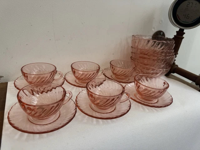 Lot 6 Tasses Et Sous Tasses A Café En Demi Porcelaine L'Amandinoise