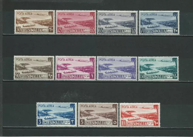 OFFERTA! - 1950 SOMALIA AFIS-Posta aerea pittorica-Serie nuova cpl di 11 v- RARA