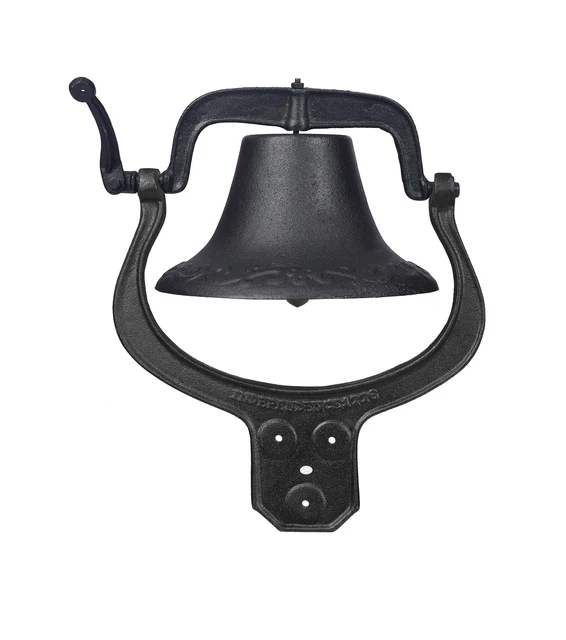 Huge Vintage Rustic Cast Iron Ring Bell for Dinner and Doors