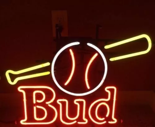 Leuchtreklame Bud Baseball Neon Sign Spielzimmer Wand Dekor Nachtlicht 17"x14"
