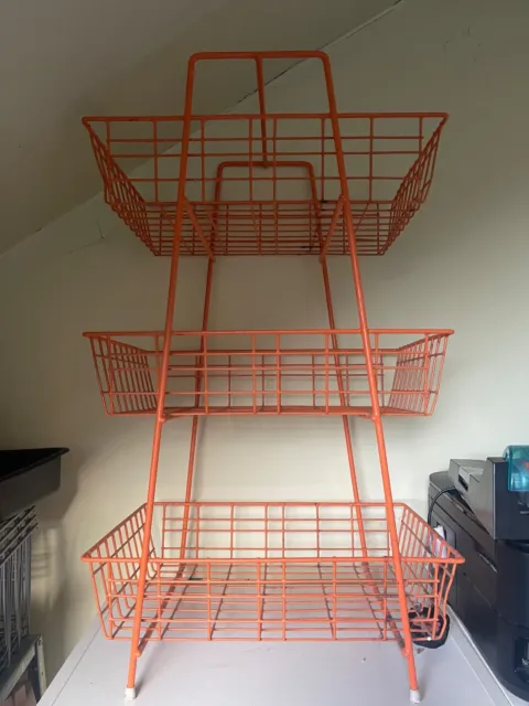 Vintage Wire Racking Storage - Orange - 1950s/1960s Unique Retro - Great Cond