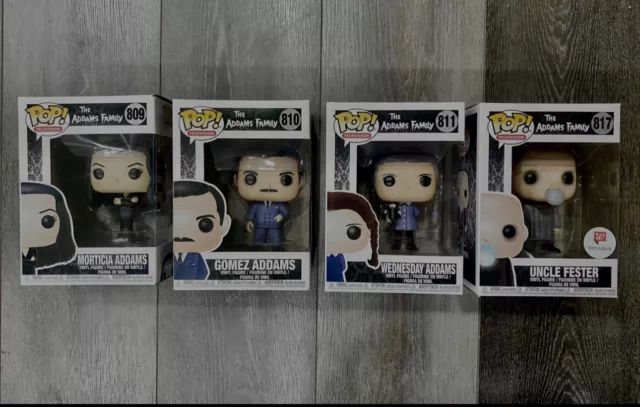FUNKO POP new in Box  The Addams Family LOT of 4 809, 810, 811 & 817 Walgreens