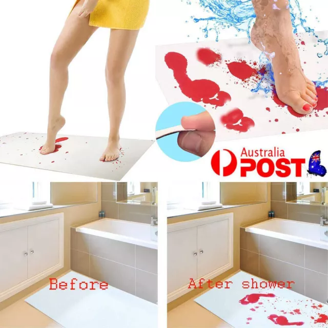 Blood Bath Mat Color Changing Bloody Mat Turns Red When Wet Horrible Floor Mat