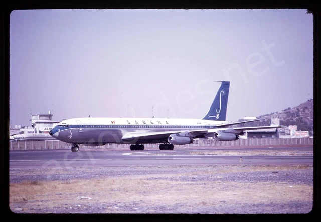 Sabena Boeing 707-300 OO-SJC Dec 70 Kodachrome Aircraft Slide/Dia