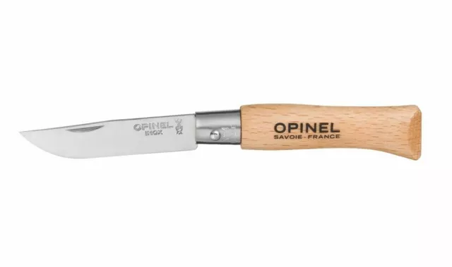 1 x couteau OPINEL 4 INOX stainless steel knife manche hetre folding