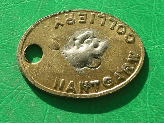 Nantgarw colliery S. Wales brass embossed pit check miners mining token tally
