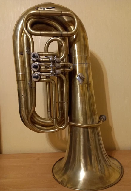 Tuba "Bb" Brass Pipe Wind Instrument Brass USSR Vintage and Rare