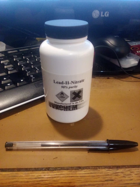 Lead nitrate, Technical, 98% 220 grams; about 8 oz.
