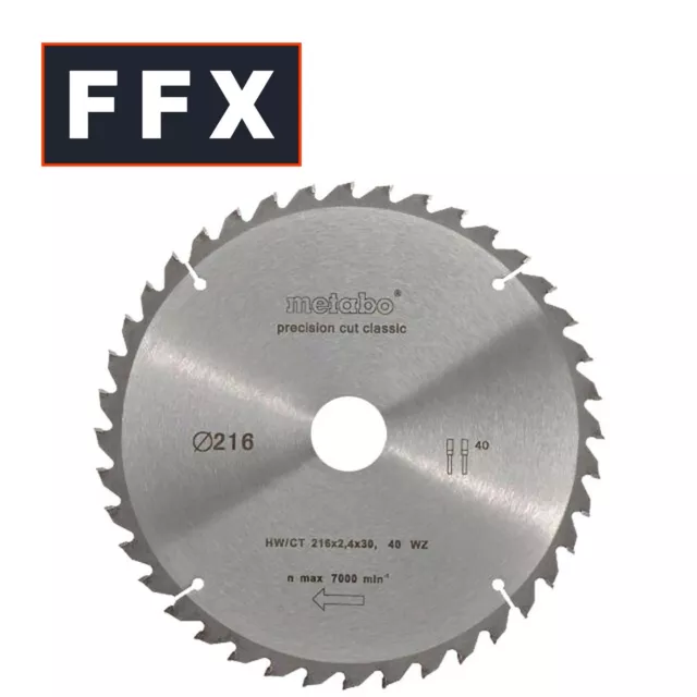 Metabo 628060000 216mm 40T Circular Saw Blade Clean Cuts Carpenter Professional