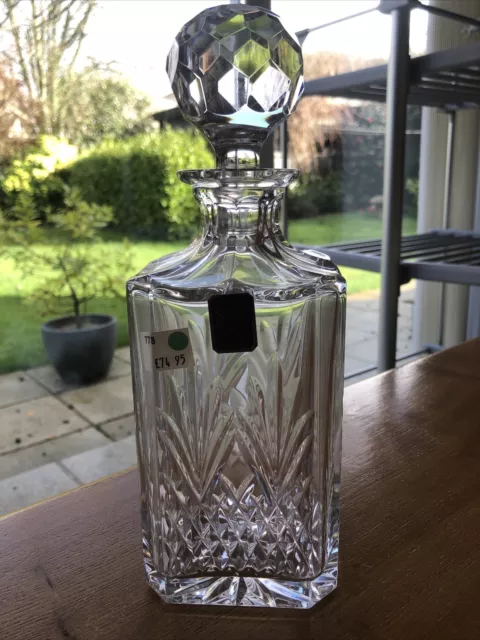 Edinburgh Crystal cut glass whisky decanter Harrods 30 Years Old New