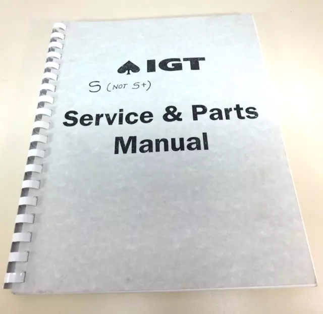 IGT S - Slot Machine Service and Parts Owners Manual 1986