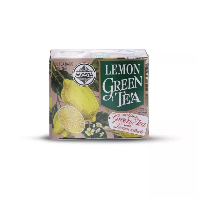 Mlesna Lemon Green Tea | Pure Green Tea (50 x 2g) Free Shipping World Wide