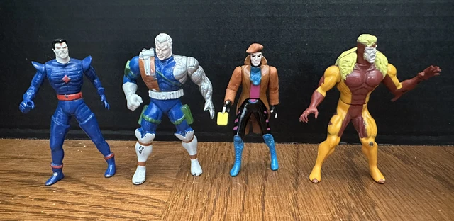 Vintage 1994 Toy Biz MARVEL Die-Cast Mini Figures Gambit Cable Sabretooth