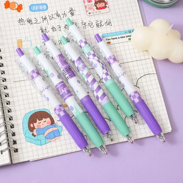With Clip Tulips Black Ink Gel Pens Ball Point Pen Signature Pen Neutral Pen