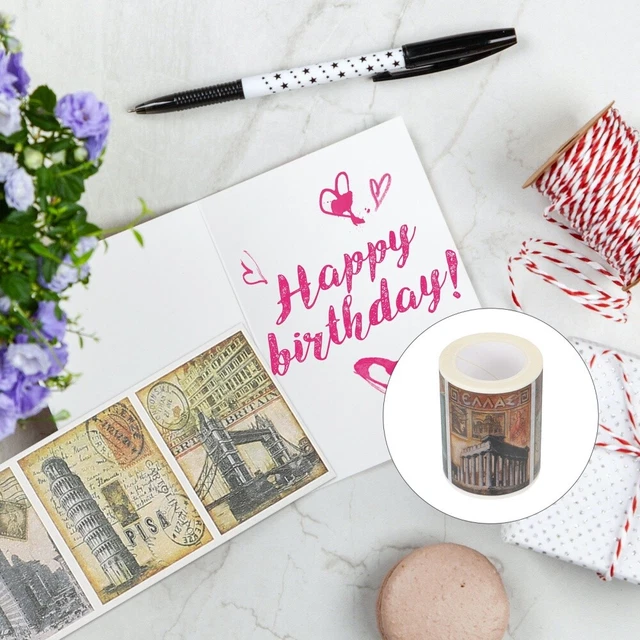 Ruban De Papier Washi Autocollant De Timbre Décor D'époque Décorer