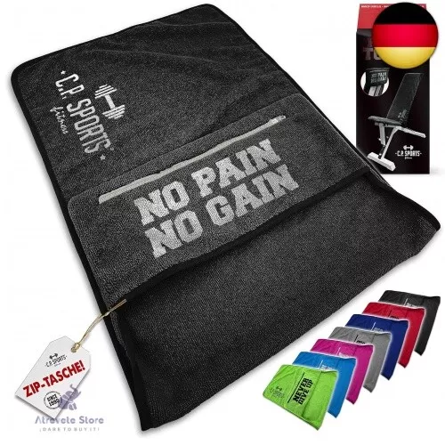 C.P. SPORTS Fitness Handtuch Towel Mikrofaser | Fixierung + Tasche mit