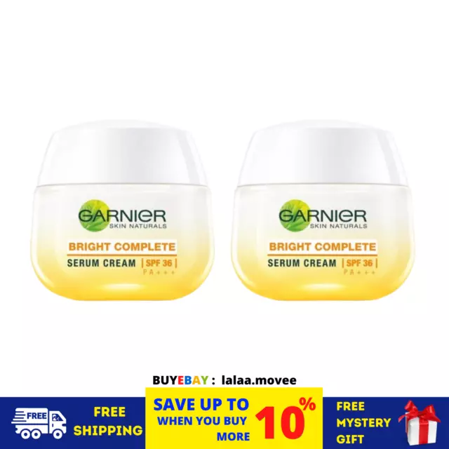 2X Garnier Skin Naturals Bright Complete Serum Cream SPF 30 PA+++ 50 ml...