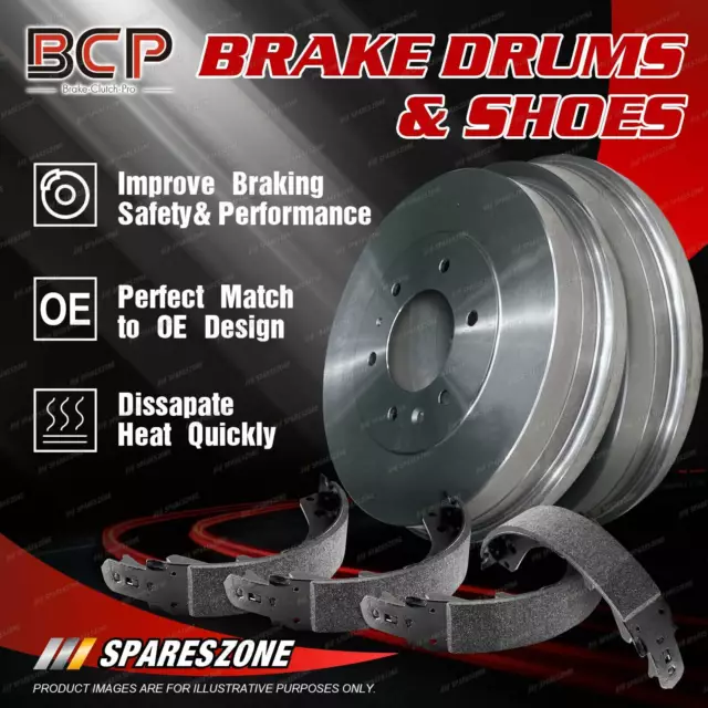 BCP Rear Brake Shoes + Brake Drums for Holden Rodeo RA TFS77 TFS26 TFS27