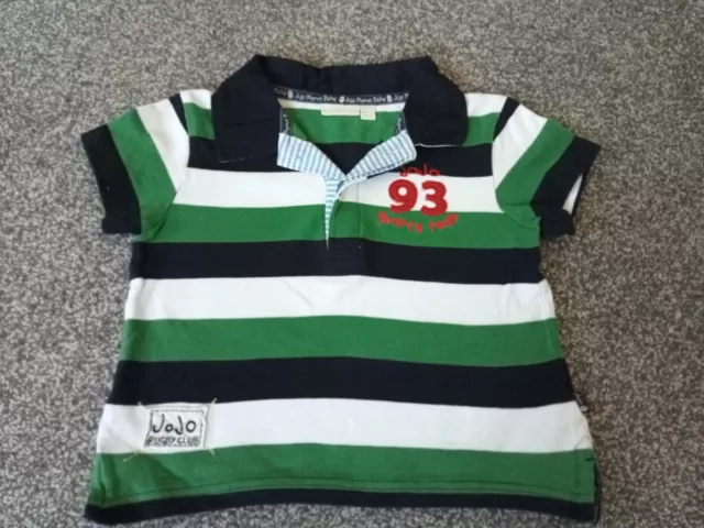 Jojo Maman Bebe Boys Striped Polo Shirt Age 3-4 2-3