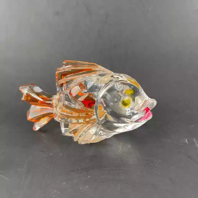 Crystal Fish Decor Figurine Cristalleria Artistica Italy 4 x 2.5”