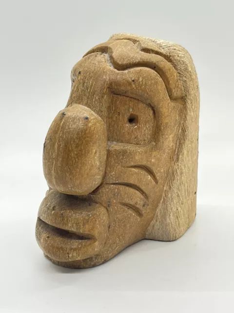 Indigenous Canadian Artist Cleveland Sandy Signed Carved Stone Sculpture