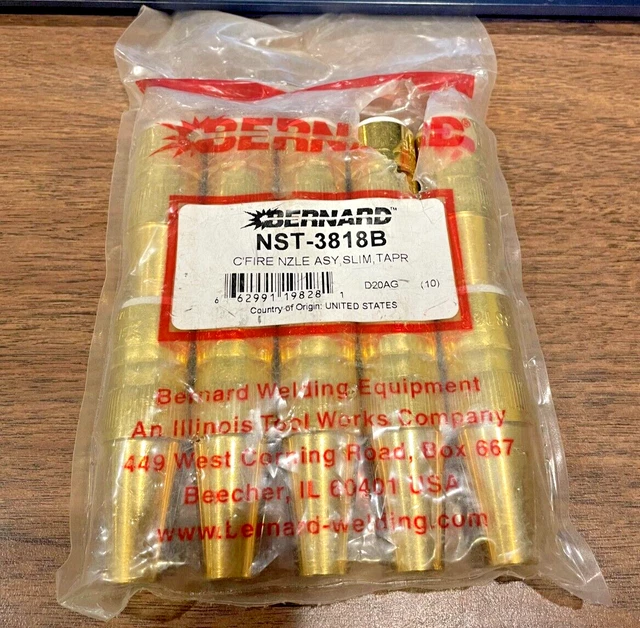 (10 pack)  NST-3818B Centerfire Nozzles for Bernard MIG gun