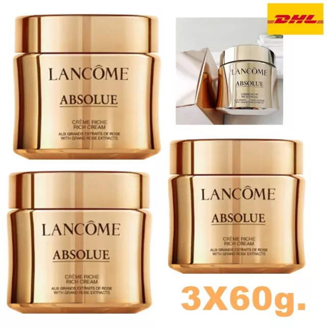3X LANCOME Absolue Fondante Rich Cream 60ml Brightening Moisturizer