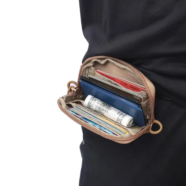 FR Waterproof Pouch Key Purse Wallet Travel Kit Pack Waist Bag (Khaki)