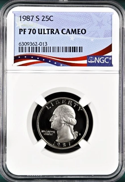 1987-S Washington Proof Quarter, Graded PF70UC by NGC - Registry Quality ~1B