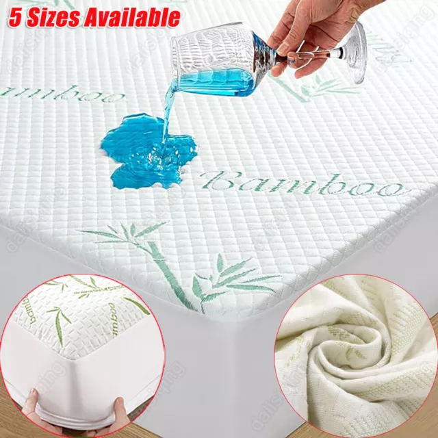 Bamboo Mattress Protector Hypoallergenic & Breathable Waterproof Mattress Cover