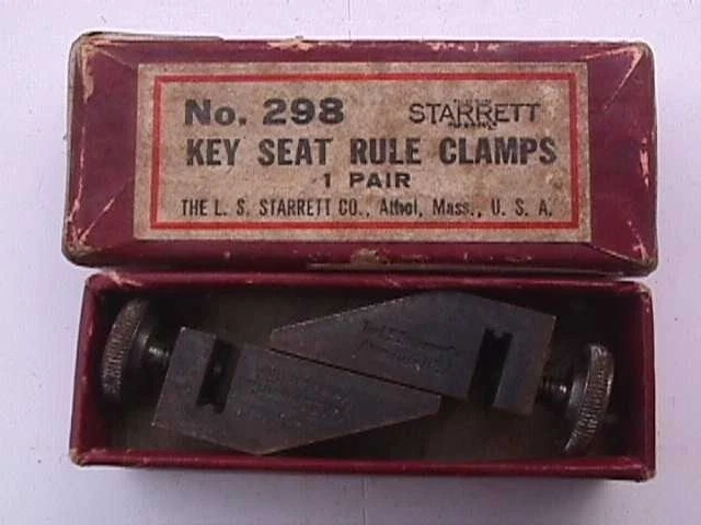 RUSTY STARRETT Key Seat Rule Clamps No. 298 Pair USA Machinist Tool