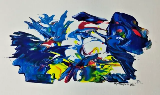 Original acrylic abstract painting. Acrylic on paper.