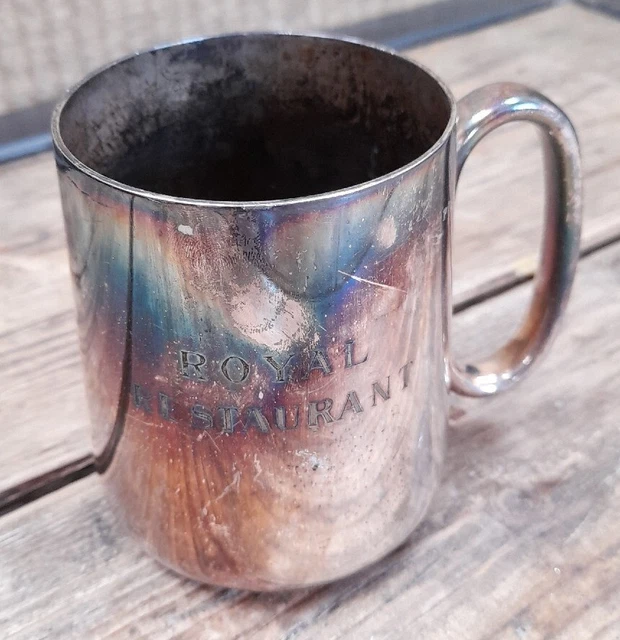 ALEXANDER SCOTT ANTIQUE A1 SILVER PLATE MUG TANKARD Royal Restaurant Pint J37 GR