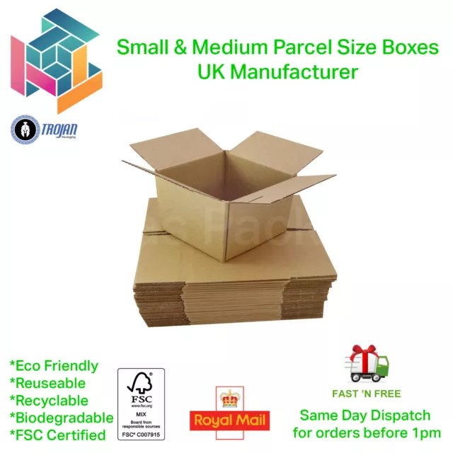 Postal Mailing Boxes TROJAN Single Wall Small & Medium Parcel Quality Cardboard
