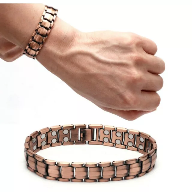 Magnet Copper Magnetic Bracelet Bangle Carpal Tunnel Arthritis Pain Relief Mens