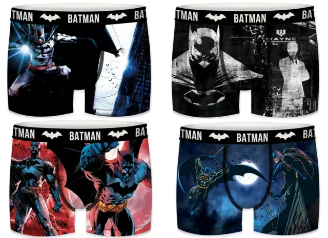 DC Comics 4Stk. Boxershorts "Black Batman Edition" Justice League Retroshorts