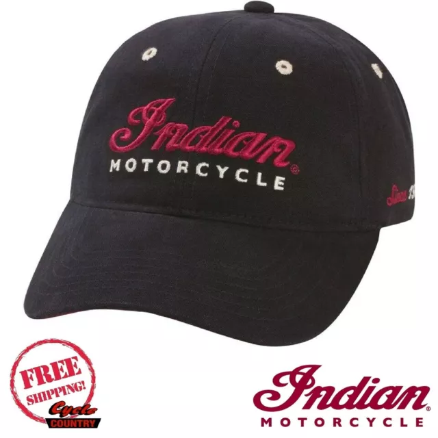 Genuine Indian Motorcycle Brand Embroidered Hat Black Free Shipping